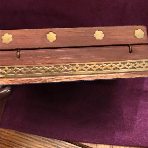 Set Of 2 Indian Hand Made Hand Crafted Brass wood - Picture 5 of 8